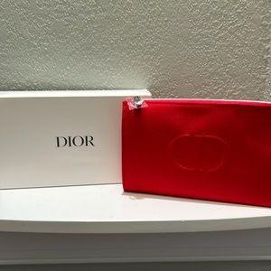 Dior, Red cosmetic trousse/ pouch with box